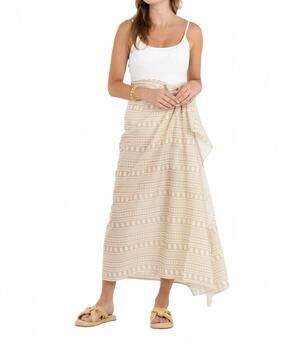 NEW EMILY MCCARTHY stripe print pareo in piazza tan